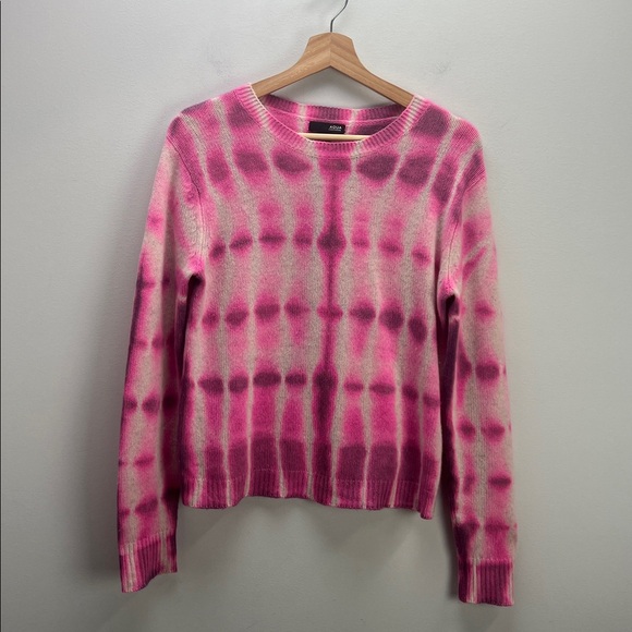 Aqua Cashmere Pink Tie Dye Sweater Crewneck Womens Small Transitional Warm Bold - Picture 1 of 7